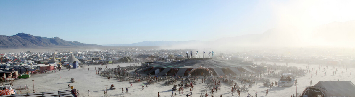 Campers at the Burning Man festival